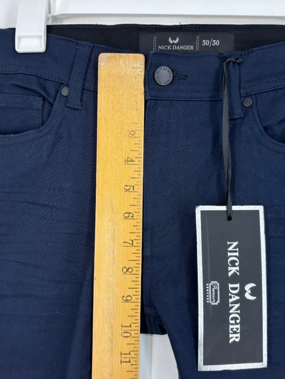 Nick Danger Mens 30W by 30L Skinny Jeans Navy Blue Super Flex Denim Five Pocket